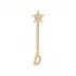 Single Long Star And Initial D Letter Silver Earrings