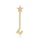 Single Long Star And Initial O Letter Silver Earrings Single Long Star And Initial O Letter Silver Earrings