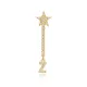 Single Long Star And Initial O Letter Silver Earrings Single Long Star And Initial O Letter Silver Earrings