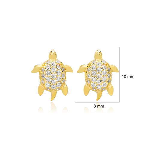Handcrafted Turtle 925 Sterling Silver Earrings Handcrafted Turtle 925 Sterling Silver Earrings