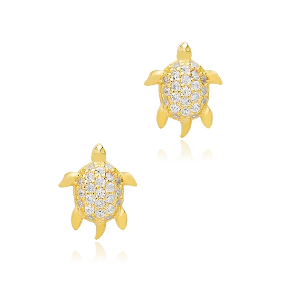Handcrafted Turtle 925 Sterling Silver Earrings - Sade 925 Silver Jewelry