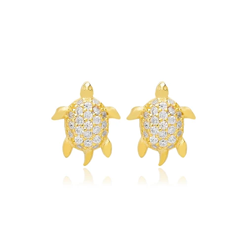Handcrafted Turtle 925 Sterling Silver Earrings