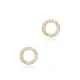 Tiny Hollow Round CZ 925 Sterling Silver Earrings