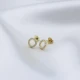 Tiny Hollow Round CZ 925 Sterling Silver Earrings