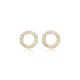 Tiny Hollow Round CZ 925 Sterling Silver Earrings