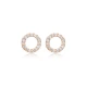 Tiny Hollow Round CZ 925 Sterling Silver Earrings