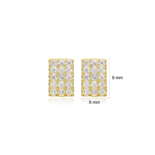 Turkish Rectangle 925 Sterling Silver Earrings