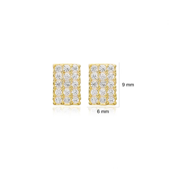 Turkish Rectangle 925 Sterling Silver Earrings