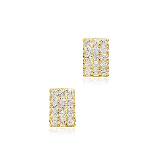 Turkish Rectangle 925 Sterling Silver Earrings