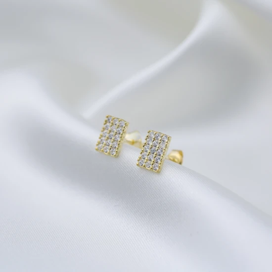 Turkish Rectangle 925 Sterling Silver Earrings