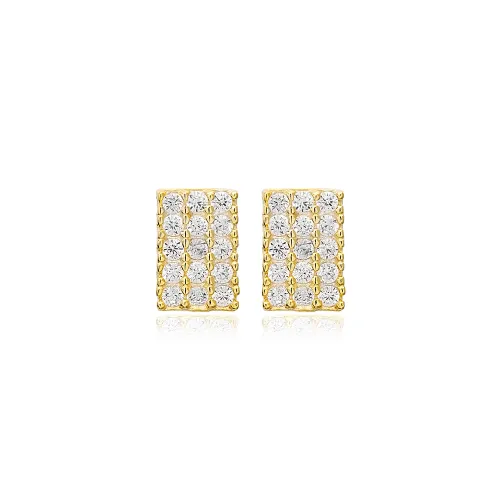 Turkish Rectangle 925 Sterling Silver Earrings