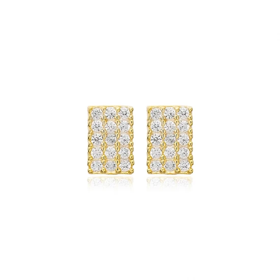 Turkish Rectangle 925 Sterling Silver Earrings