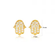 Handcrafted Hamsa 925 Sterling Silver Earrings