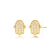 Handcrafted Hamsa 925 Sterling Silver Earrings | 925 Sterling Silver Wholesale | Sade Silver Handcrafted Hamsa 925 Sterling Silver Earrings - Sade 925 Silver Jewelry