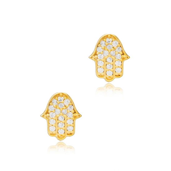 Handcrafted Hamsa 925 Sterling Silver Earrings | 925 Sterling Silver Wholesale | Sade Silver Handcrafted Hamsa 925 Sterling Silver Earrings - Sade 925 Silver Jewelry