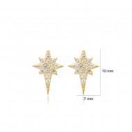 Pole Star Stud Earrings Turkish Wholesale 925 Sterling Silver Jewelry