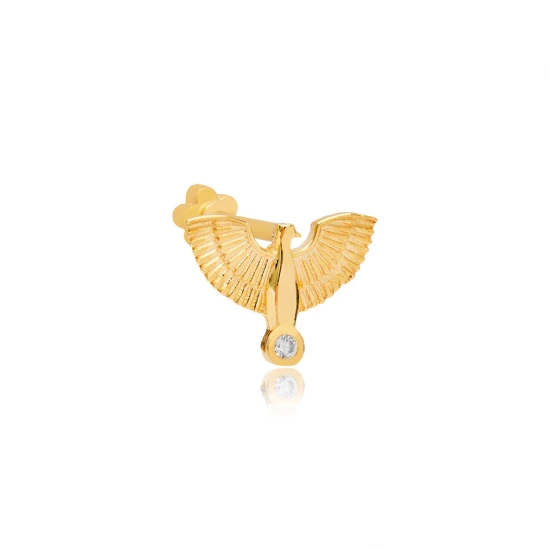 Angel Wing Single Piercing 925 Sterling Silver Earrings - Sade 925 Silver Jewelry