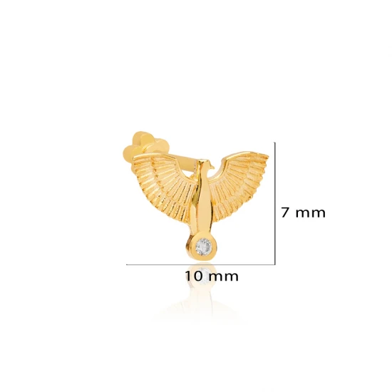 Angel Wing Single Piercing 925 Sterling Silver Earrings - Sade 925 Silver Jewelry