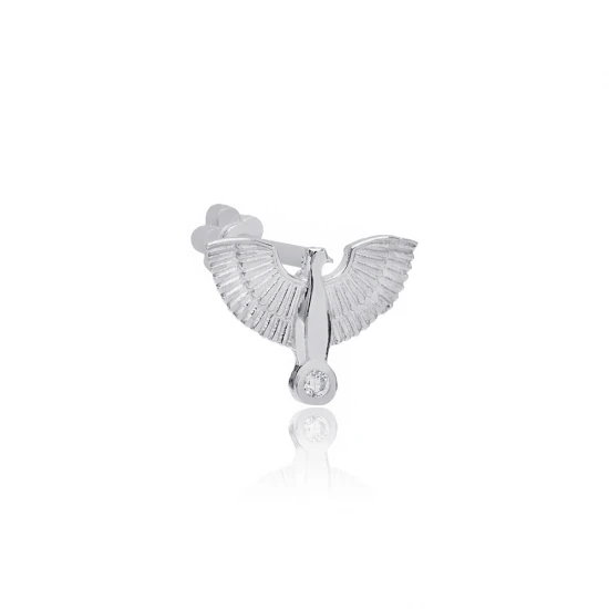 Angel Wing Single Piercing 925 Sterling Silver Earrings - Sade 925 Silver Jewelry