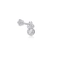 Single CZ Single Piercing 925 Sterling Silver Earrings | 925 Sterling Silver Wholesale | Sade Silver Single CZ Single Piercing 925 Sterling Silver Earrings - Sade 925 Silver Jewelry