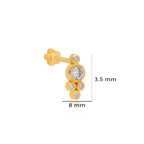 New Trend CZ Single Piercing Sterling Silver Earrings