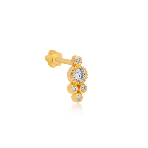 New Trend CZ Single Piercing Sterling Silver Earrings