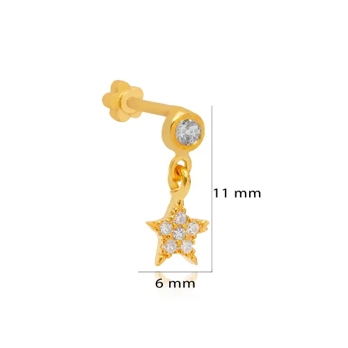 Star Single Piercing 925 Sterling Silver Earrings