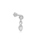 Marquise Clear CZ Single Piercing 925 Silver Earrings | 925 Sterling Silver Wholesale | Sade Silver Marquise Clear CZ Single Piercing 925 Silver Earrings - Sade 925 Silver Jewelry