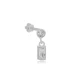 Rectangle Clear CZ Single Piercing 925 Silver Earrings | 925 Sterling Silver Wholesale | Sade Silver Rectangle Clear CZ Single Piercing 925 Silver Earrings - Sade 925 Silver Jewelry