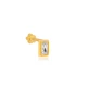 Tiny Rectangle CZ Single Piercing 925 Silver Earrings - Sade 925 Silver Jewelry
