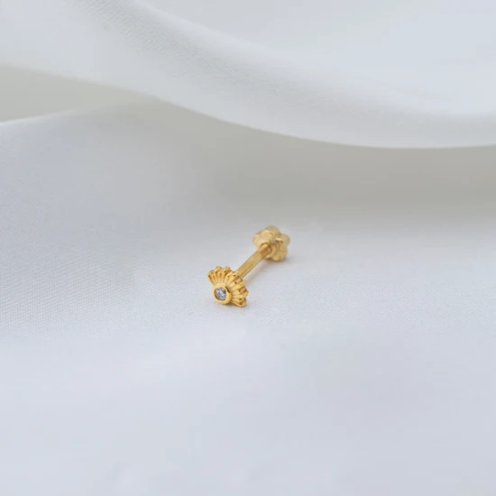 Tiny Evil Eye CZ Single Piercing 925 Silver Earrings - Sade 925 Silver Jewelry