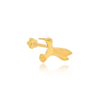 Plain Bird Single Piercing 925 Sterling Silver Earrings