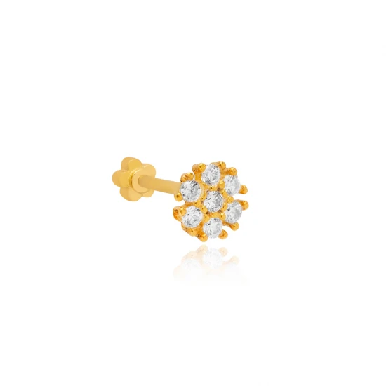 Cute Flower Single Piercing Sterling Silver Earrings - Sade 925 Silver Jewelry