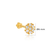 Cute Flower Single Piercing Sterling Silver Earrings