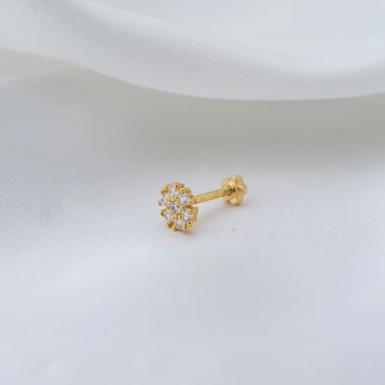 Cute Flower Single Piercing Sterling Silver Earrings - Sade 925 Silver Jewelry