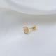 Cute Flower Single Piercing Sterling Silver Earrings - Sade 925 Silver Jewelry