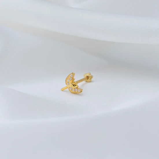 Angel Wing Single Piercing Sterling Silver Earrings - Sade 925 Silver Jewelry
