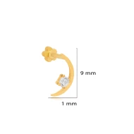 Dainty Moon Single Piercing Sterling Silver Earrings