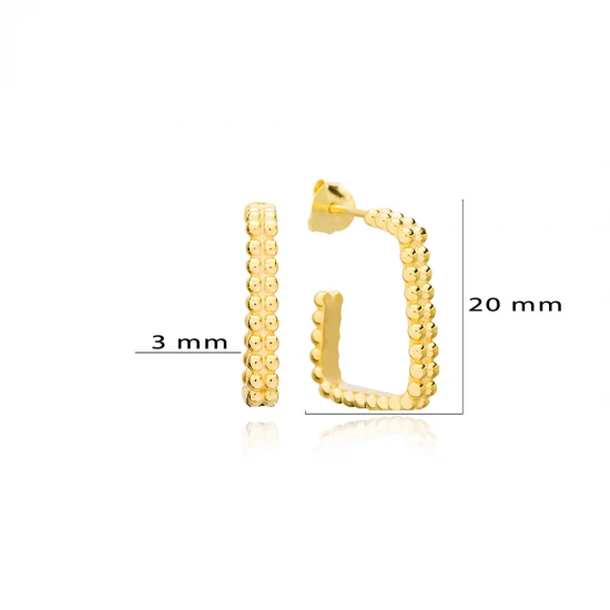 Square Dainty Women 925 Sterling Silver Earrings Square Dainty Women 925 Sterling Silver Earrings
