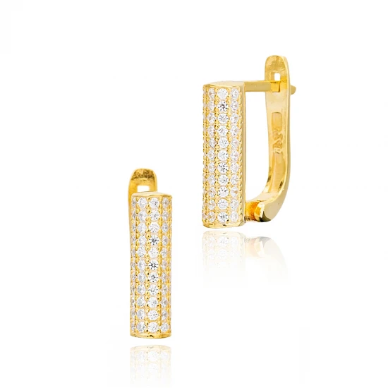Dainty Cylinder Latch Back Women 925 Silver Earrings Dainty Cylinder Latch Back Women 925 Silver Earrings