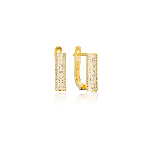 Dainty Cylinder Latch Back Women 925 Silver Earrings