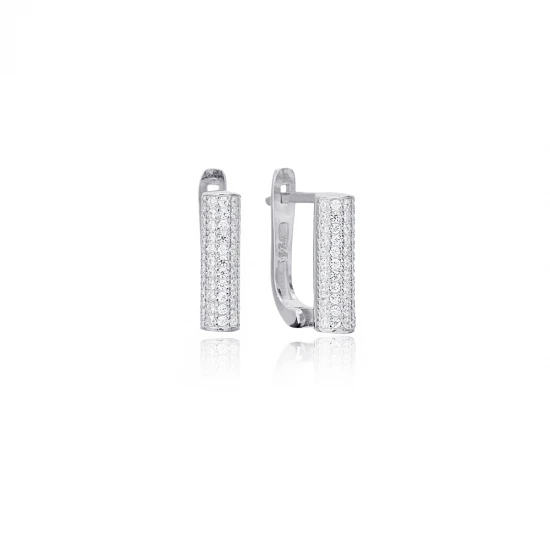 Dainty Cylinder Latch Back Women 925 Silver Earrings Dainty Cylinder Latch Back Women 925 Silver Earrings