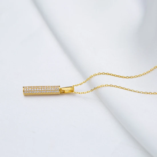 Cylinder Dainty Women 925 Sterling Silver Pendant