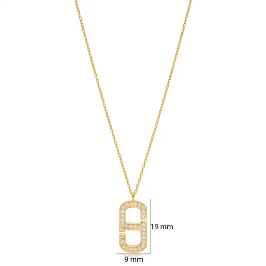 Zircon Stone Geometric Design Charm Pendant Necklace Wholesale Turkish 925 Sterling Silver Jewelry