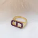 Ruby CZ Geometric Cluster Women Sterling Silver Ring