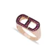 Ruby CZ Geometric Cluster Women Sterling Silver Ring