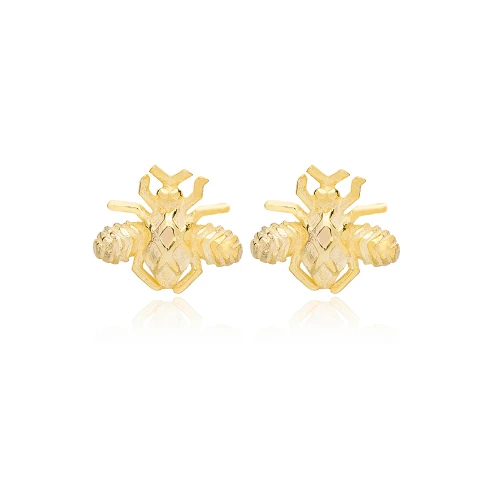 Cute Bee Plain 925 Sterling Silver Earrings