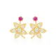Turkish Flower CZ 925 Sterling Silver Earrings Turkish Flower CZ 925 Sterling Silver Earrings