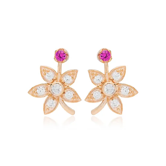 Turkish Flower CZ 925 Sterling Silver Earrings Turkish Flower CZ 925 Sterling Silver Earrings