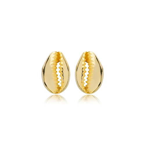 Dainty Seashell Plain 925 Sterling Silver Earrings